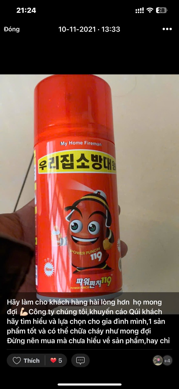 BÌNH  CHỮA CHÁY MINI  HÀN QUỐC