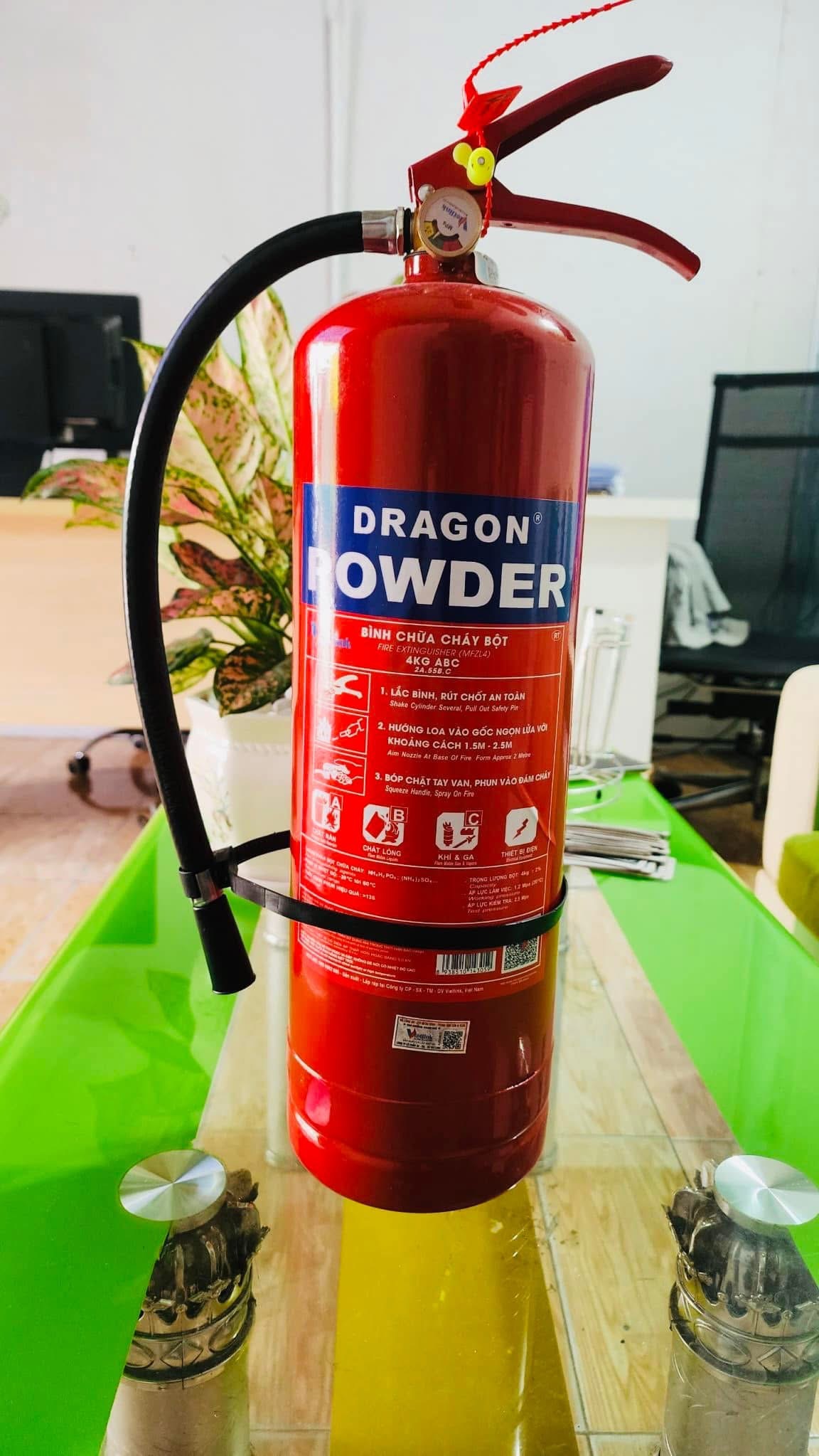 BÌNH CHỮA CHÁY BỘT DRAGON 4KG có  tem  KD